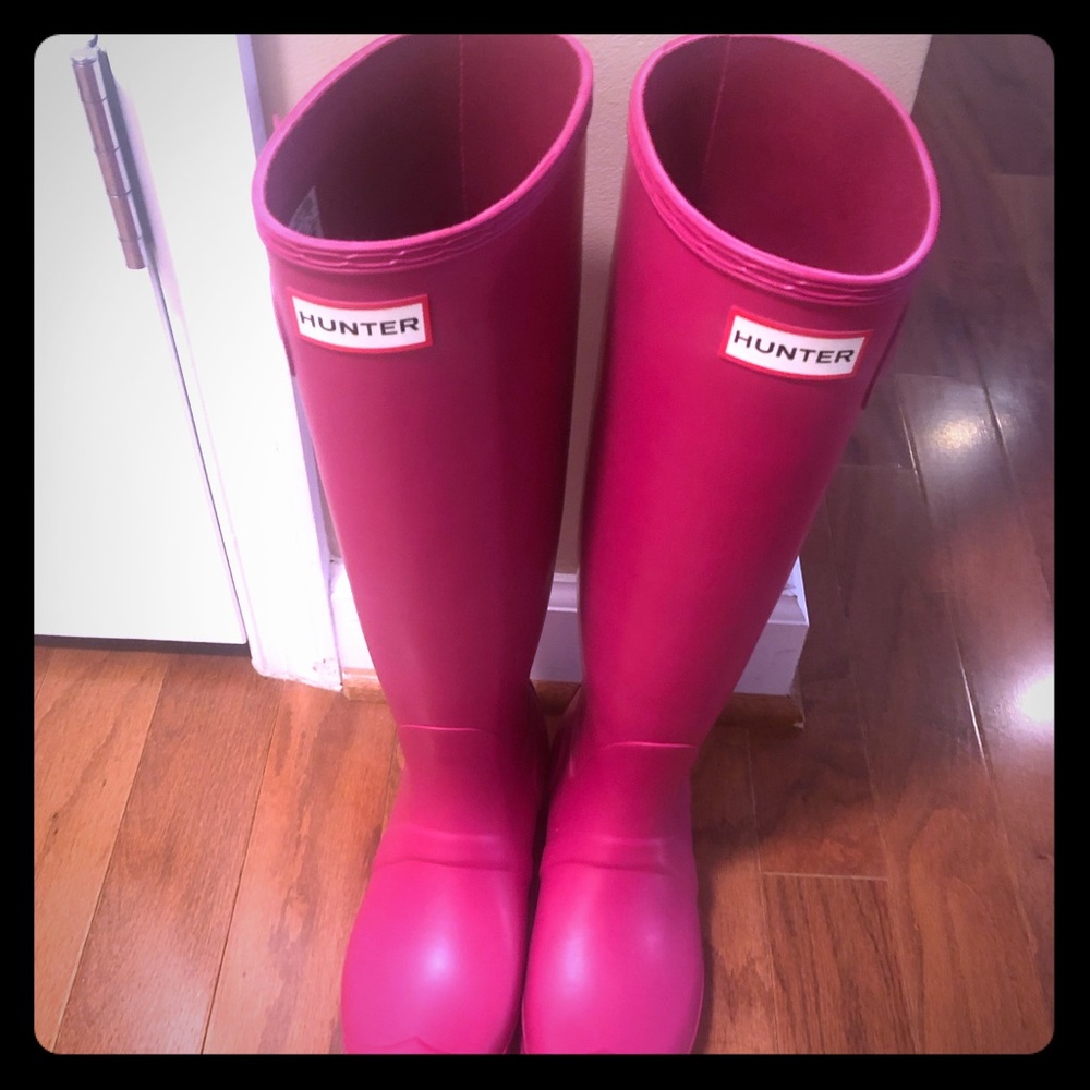 Hot Pink Hunter Original Boots - Size 8
